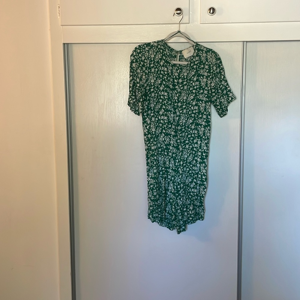 Green floral romper